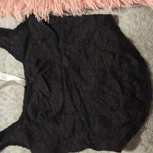 Brand new Pink black lace corset top M